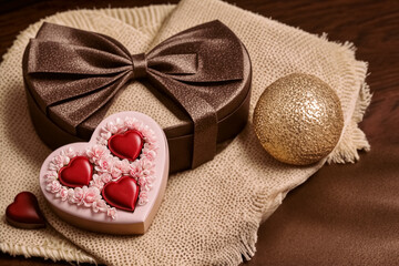 Eleganza Romantica- Cioccolatini di Lusso in Scatola a Forma di Cuore