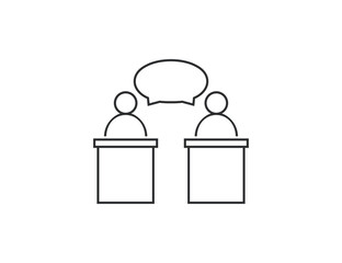 Debate, communication, podium debate icon. Vector illustration. - 733812381