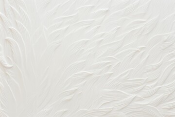 White abstract background featuring a pattern of feathers and swirling lines, AI-generated.