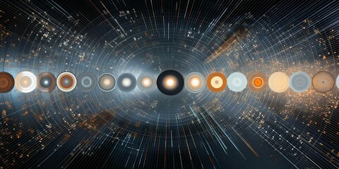 An AI illustration of the planets from each angle and in one view are shown - obrazy, fototapety, plakaty