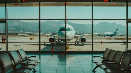Commercial Airplane Docked at Airport Gate During Daytime