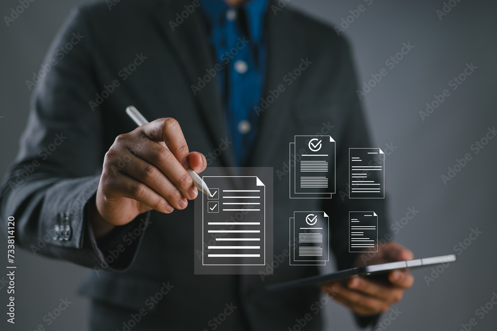 Poster Quality Certificate and Checklist document inspecting target marketing planning assignment with quality management. Standardization, certification. Compliance to regulations service and standards.