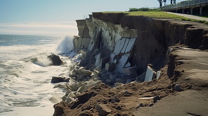 The stark contrast of erosion against the enduring beauty of the coastline, this image serves well...