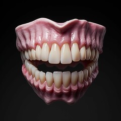 AI generated illustration of a mouth and teeth against a black background