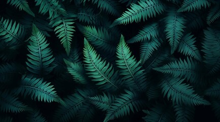 Fototapeta na wymiar AI generated illustration of a green foliage against a dark background
