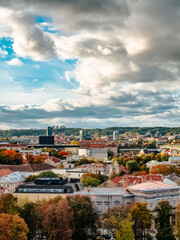 Fototapeta na wymiar General view of Vilnius in autumn