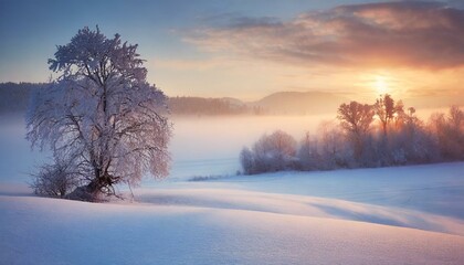     Sunrise Serenity: Embracing the Softness of a Winter Landscape