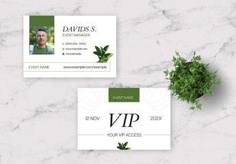 White And Green Natural Pass Card