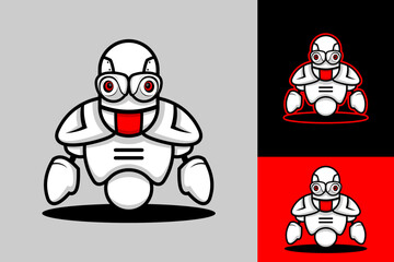 Robot Mascot Future Intelligence Logo Design