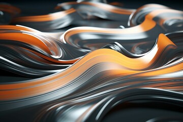 an orange and silver swirl that is very artistic and elegant
