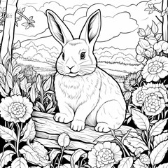 printable picture, coloring book with animals,