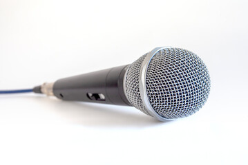 Microphone with cable isolated on white background