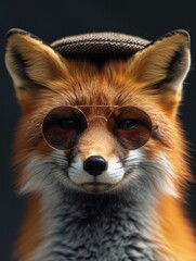 Close Up of Fox Wearing Glasses