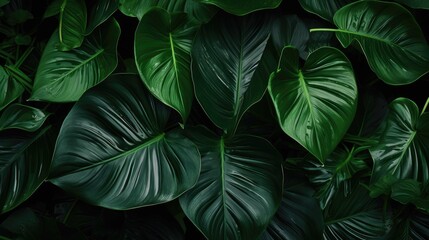 Posh Dark Green Leafy Pattern