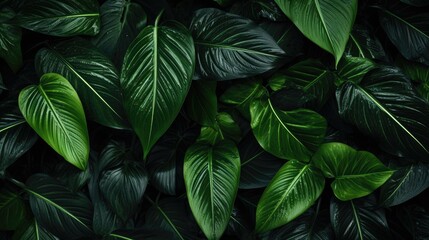 Exclusive Dark Green Leaves Pattern