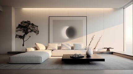 AI generated illustration of a modern living room interior