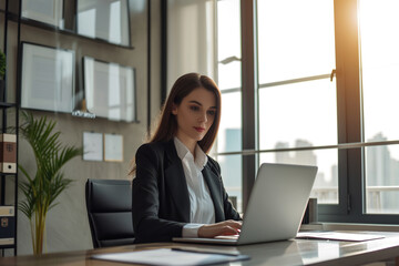 Portrait of a beautiful business woman in the office