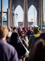 Person on Brooklyn Bridge