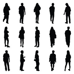 Vector collection set of individual people silhouettes.