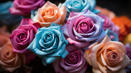 Fototapeta na wymiar Rose colorate. Bouquet. Fiori.