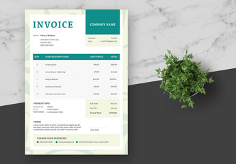 Green And White Natural Invoice