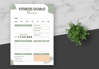 Green And White Natural Planner