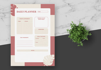 Red And Cream Natural Planner