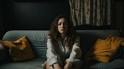 Fototapeta premium unoccupied bored woman quarantine
