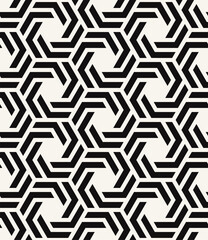 Vector seamless pattern. Modern stylish texture. Repeating geometric background. Striped monochrome bold hexagonal grid. Tileable graphic design. Can be used as swatch for illustrator.