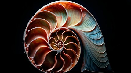 AI generated illustration of A vibrant spiral design  against a dark background