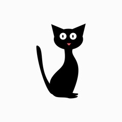  Elegance cats silhouette icon isolated on white
