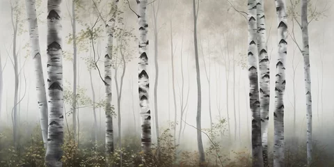 Poster birch grove in spring, watercolo © Master-L