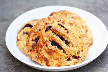 Homemade bakery with blueberry jam.