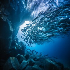 fish in Antarctic waters swimming