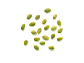 Pumpkin seeds isolated on white background