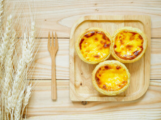 Fresh baked egg tarts or custard tarts (pastel de nata)