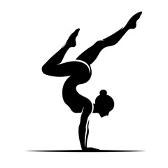 Vector set Silhouette of gymnastics. Female artistic gymnastics silhouette isolated vector design