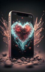 phone in heart shape