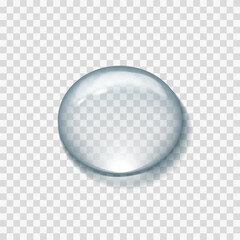 Realistic water drop set on transparent background. Vector EPS 10