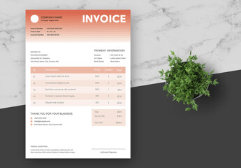 White and Pink Modern Invoice