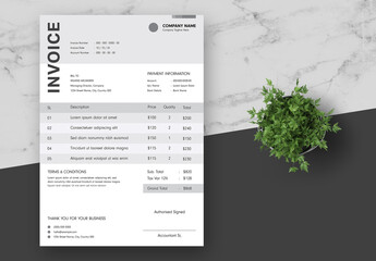 White and Grey Modern Invoice