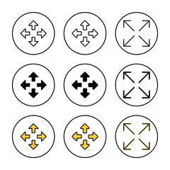 Fullscreen Icon vector. Expand to full screen sign and symbol. Arrows symbol