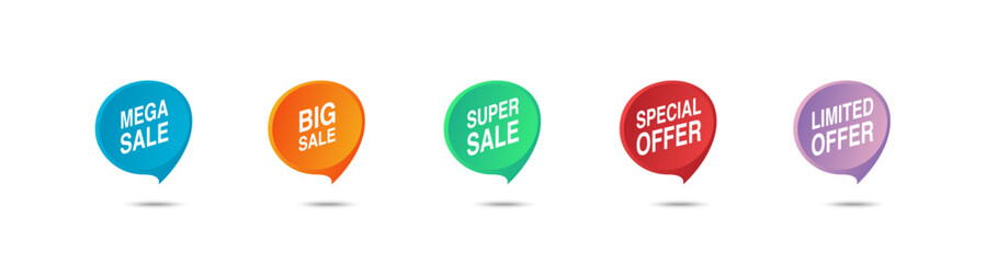 Sale badges, tags, labels set. Vector EPS 10