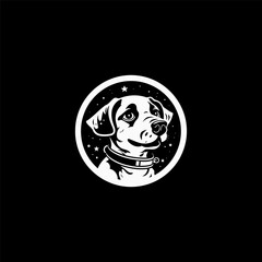 Dog in space logo vector icon design template