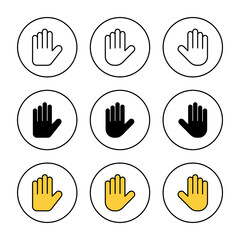 Hand icon set vector. hand sign and symbol. hand gesture