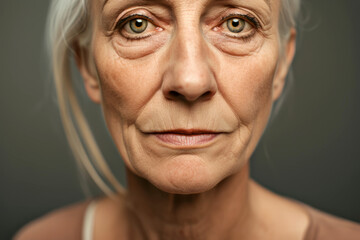 Elderly Woman with Expressive Weathered Face