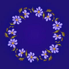 Naklejka na ściany i meble Floral round frame. Wreath of flowers.
