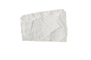 White stone slab square object concept Isolated on clean background	
