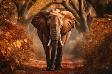 Majestic african elephant. safari expedition, embodying freedom in its natural habitat