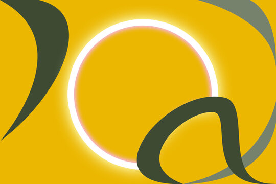 Green swirls on a yellow background with yellow glowing light